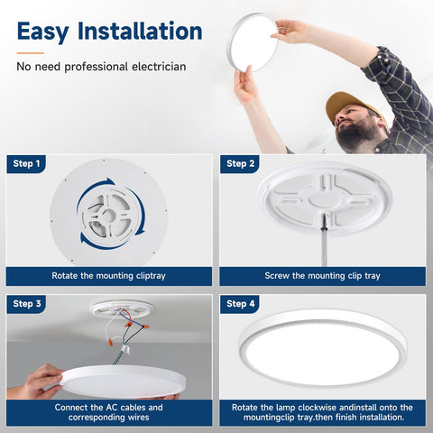 WKONCLDY easy-installation LED fixture for quick ceiling upgrades