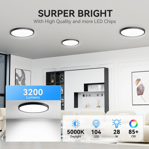 WKONCLDY ultra-slim 0.87-inch profile ideal for low ceilings and flush mounting.