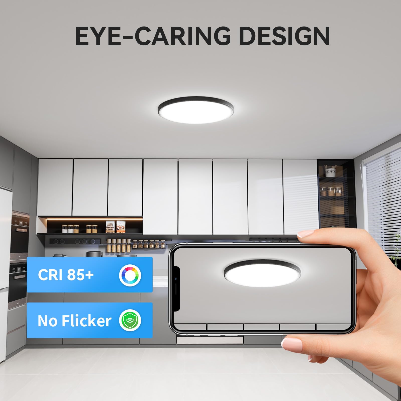 WKONCLDY eye-friendly, flicker-free light with no IR or UV radiation.