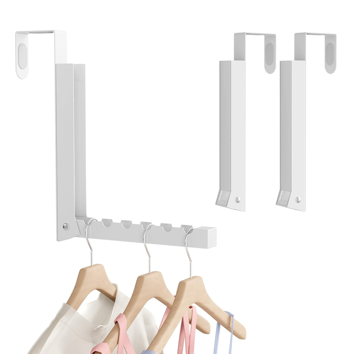 WLCSNG over-the-door hanger folded compactly for space-saving storage.