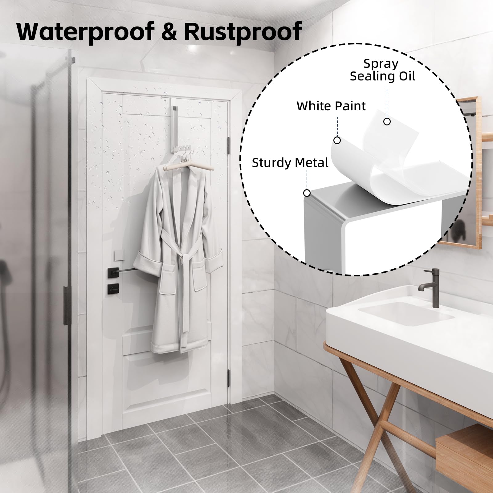 WLCSNG over-the-door hanger with non-slip pads for protection.