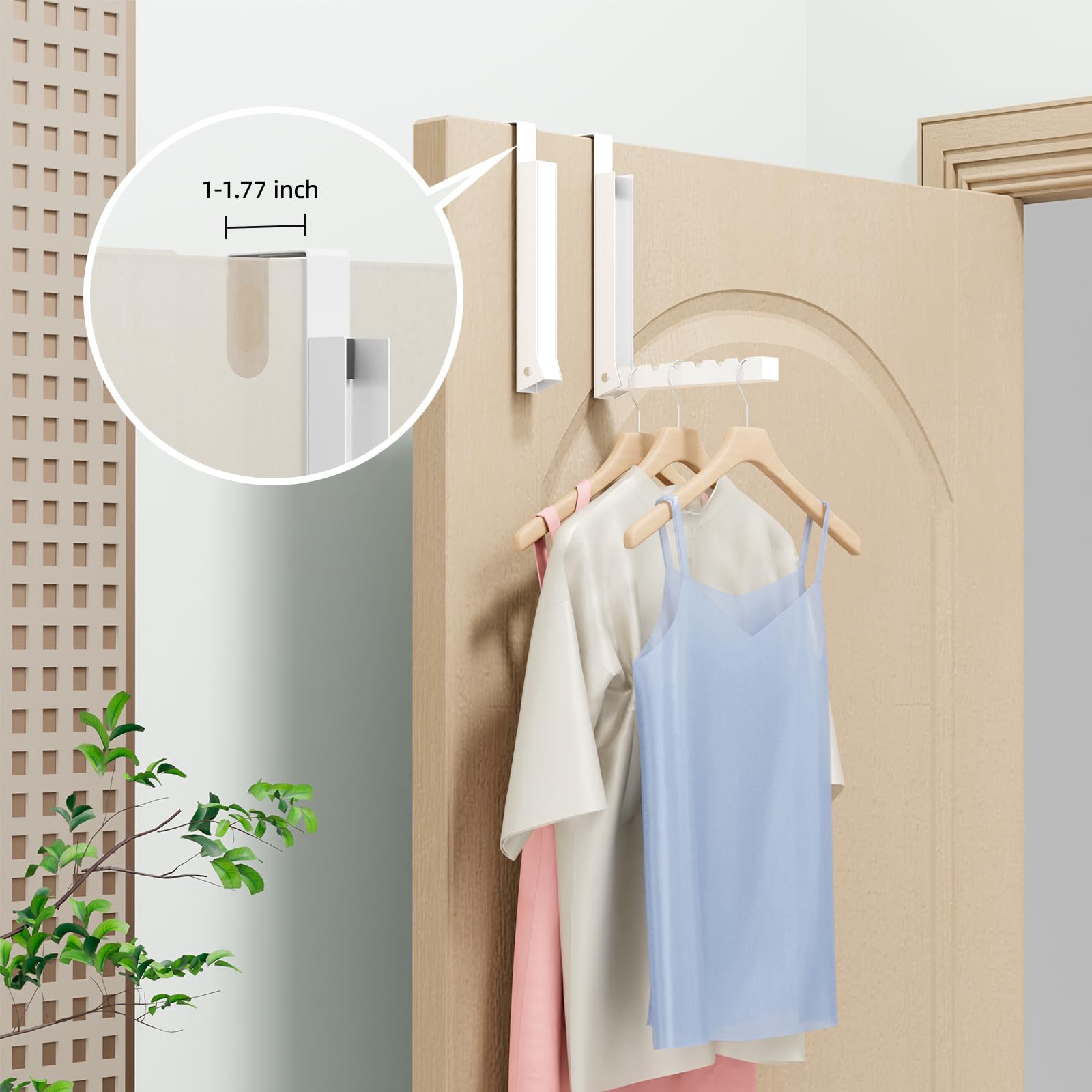 WLCSNG over-the-door hanger showing six-groove organization.