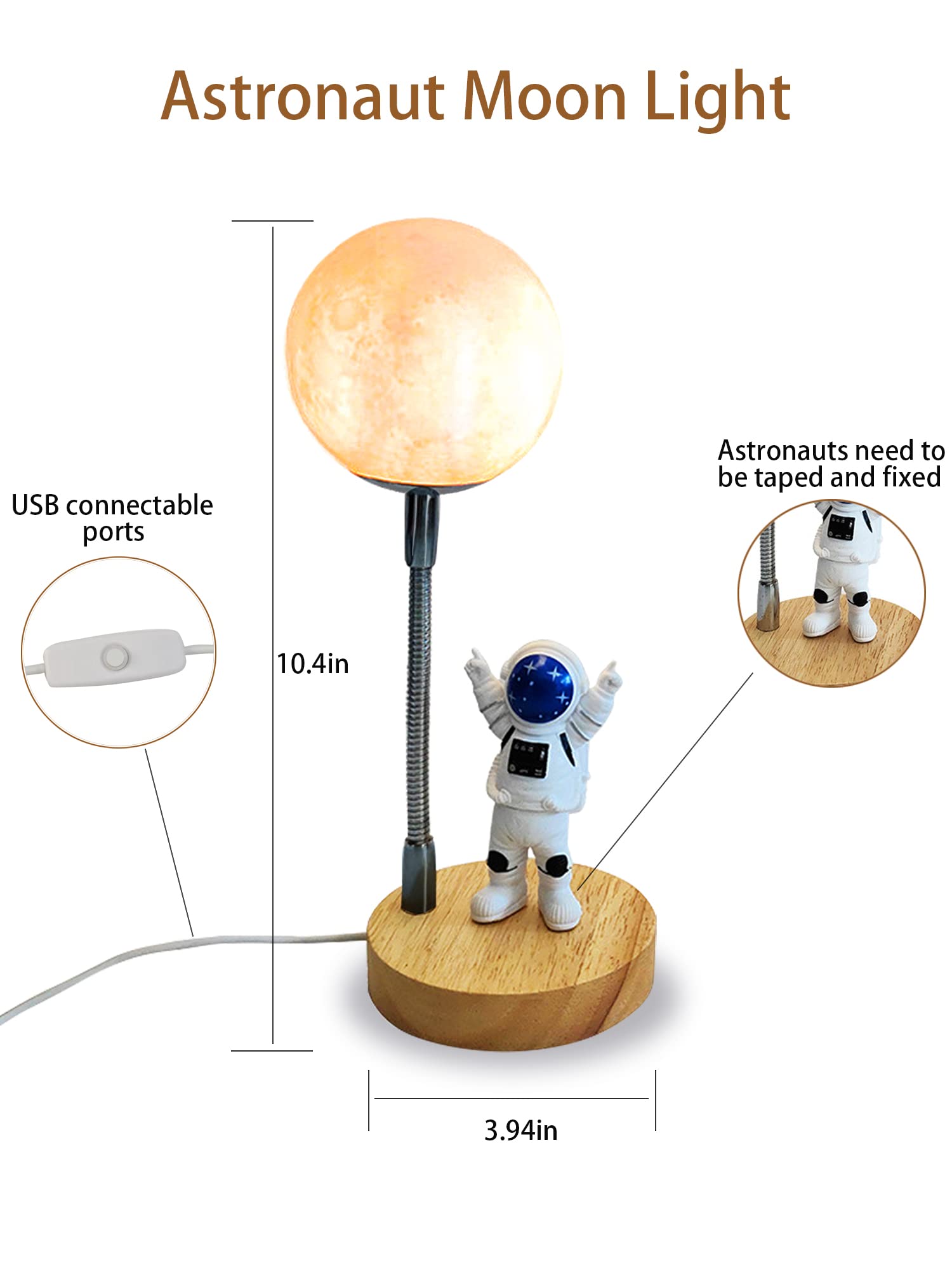 WLHONG Moon Lamp serves as nursery night light and space party decor.