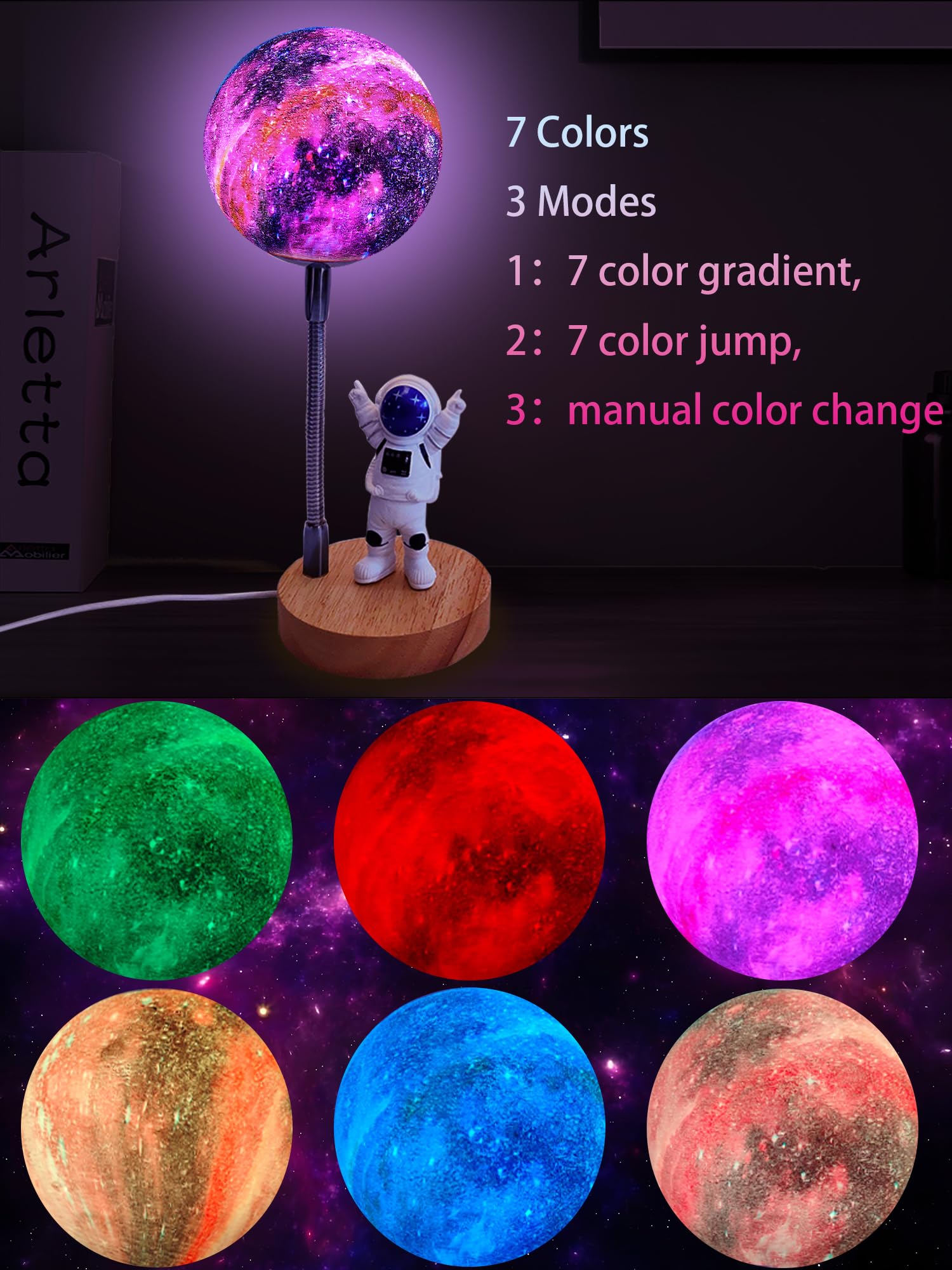 WLHONG seven-color LED night light enhances playtime and study sessions