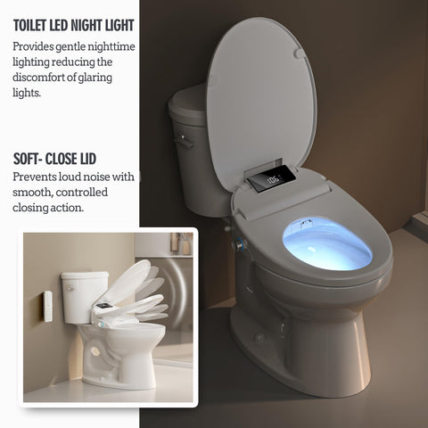 WLJBIDET quiet soft-close lid reduces bathroom noise at night.