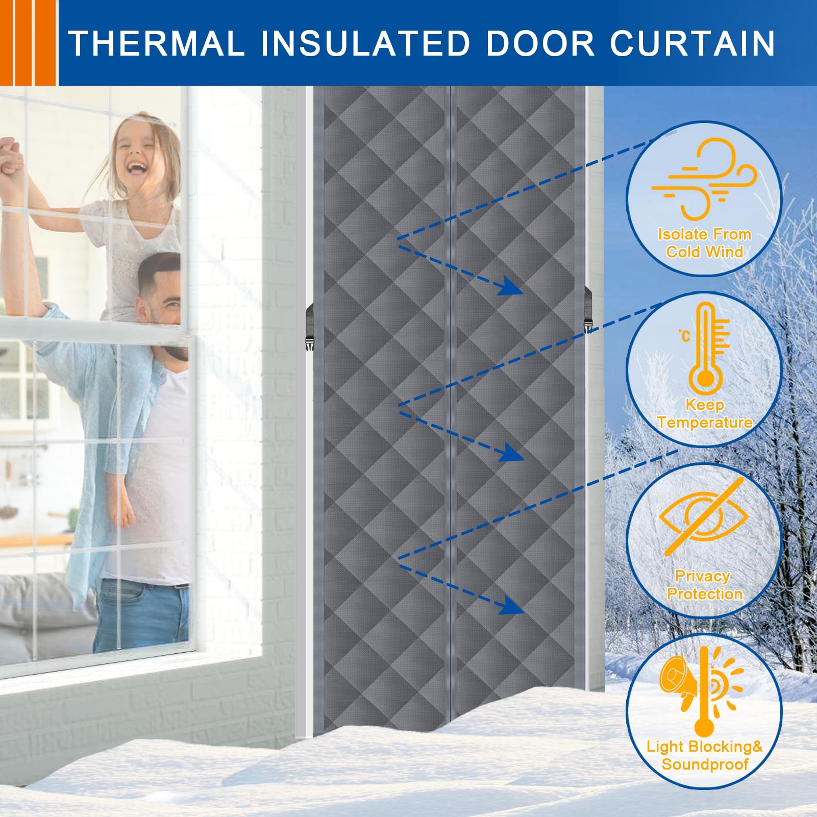 WLLEYAY weighted bottom keeps curtain closed against drafts