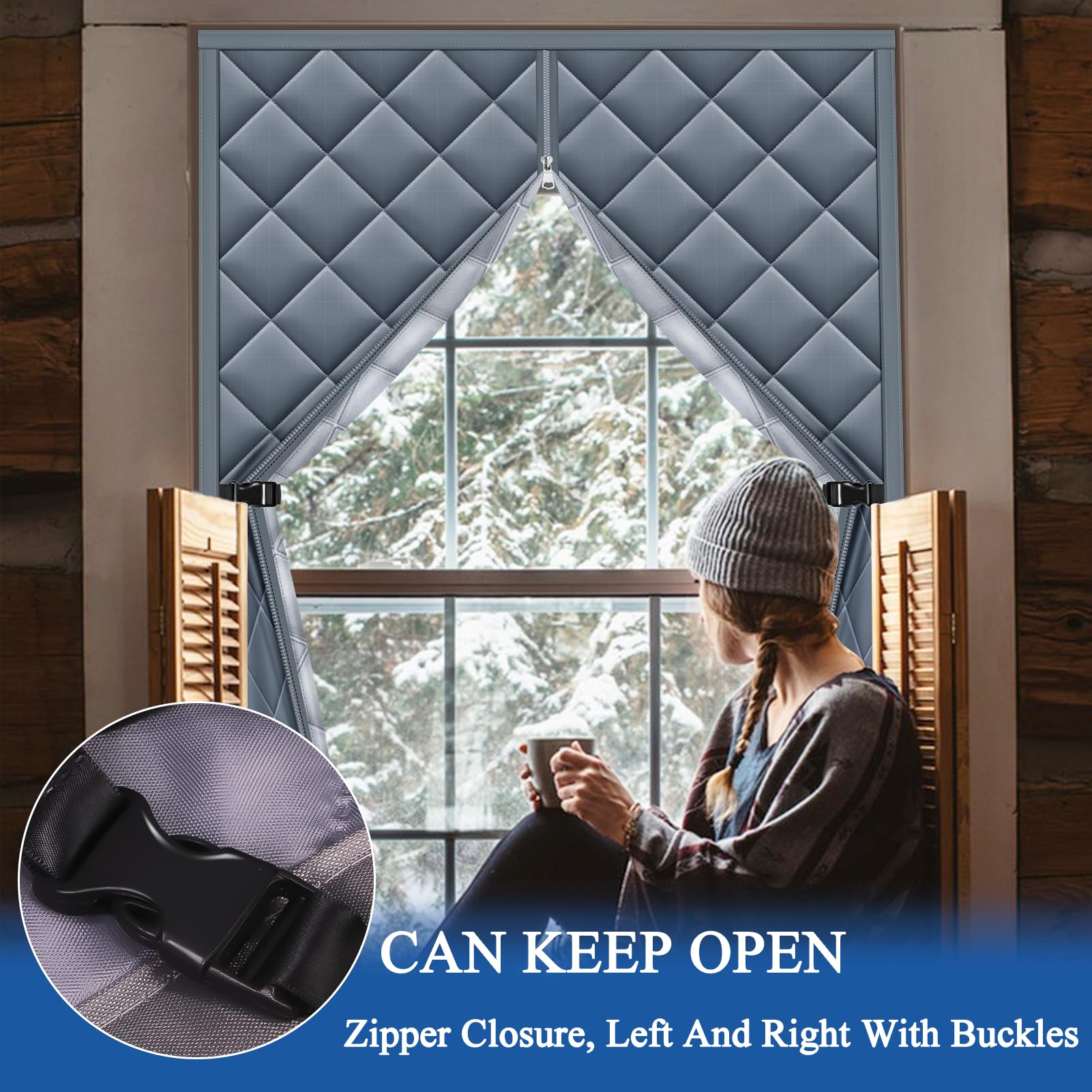 WLLEYAY black buckle straps offer secure side fixation and flexible opening.