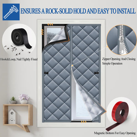 WLLEYAY zipper-opening design highlights easy window access in cold months.