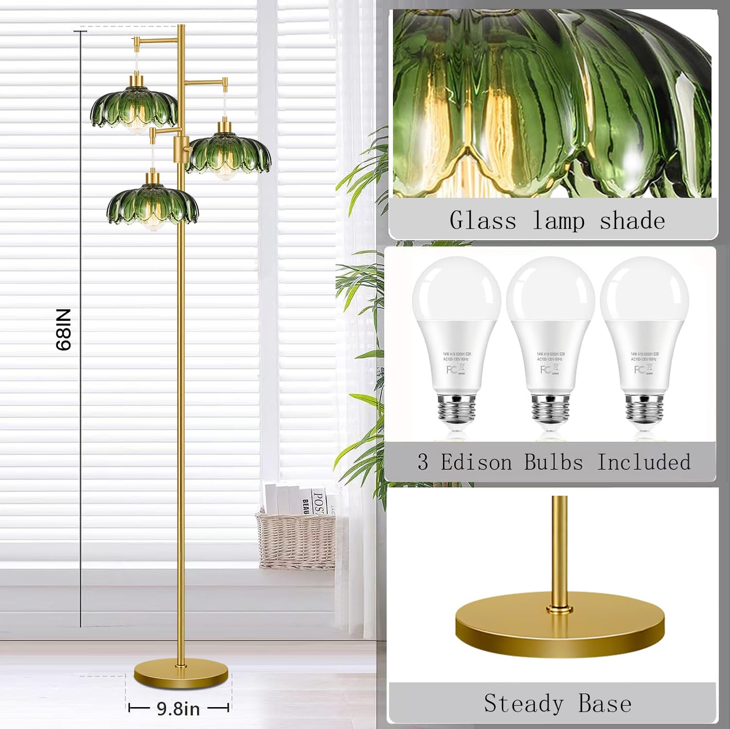 WLQCWL easy-assembly lamp with all parts included for quick setup.