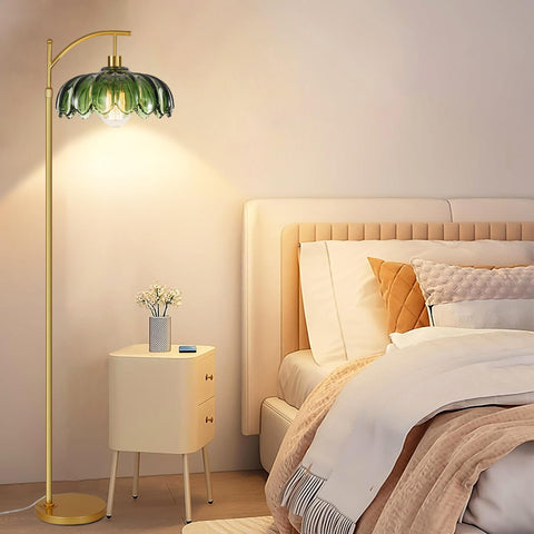 WLQCWL Glass lampshade Arc lamp enhances vintage mid-century style