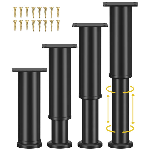 Wlrrcwdttc adjustable bed leg with base for customizable height on uneven floors.