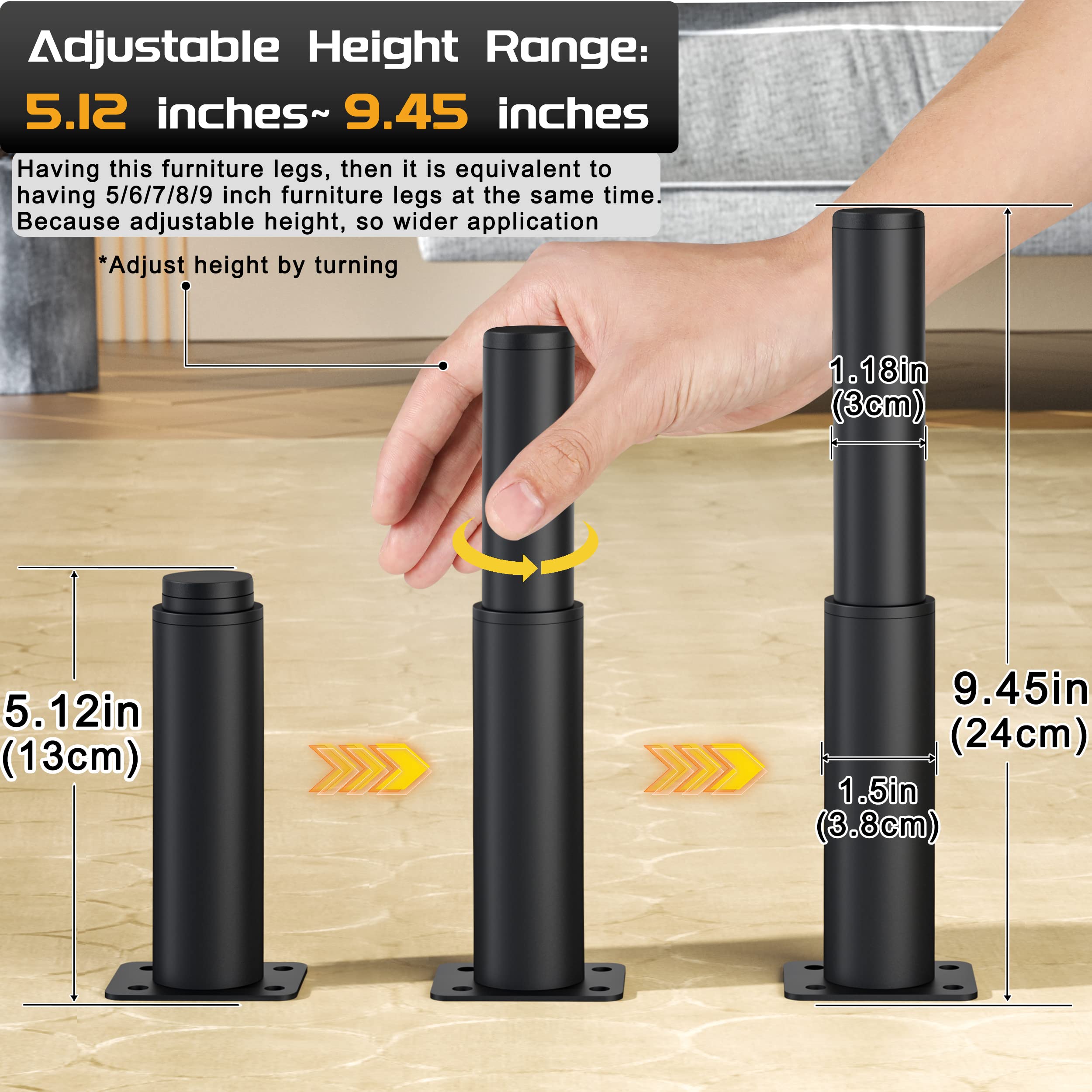 Wlrrcwdttc metal legs install easily with included screws and simple setup