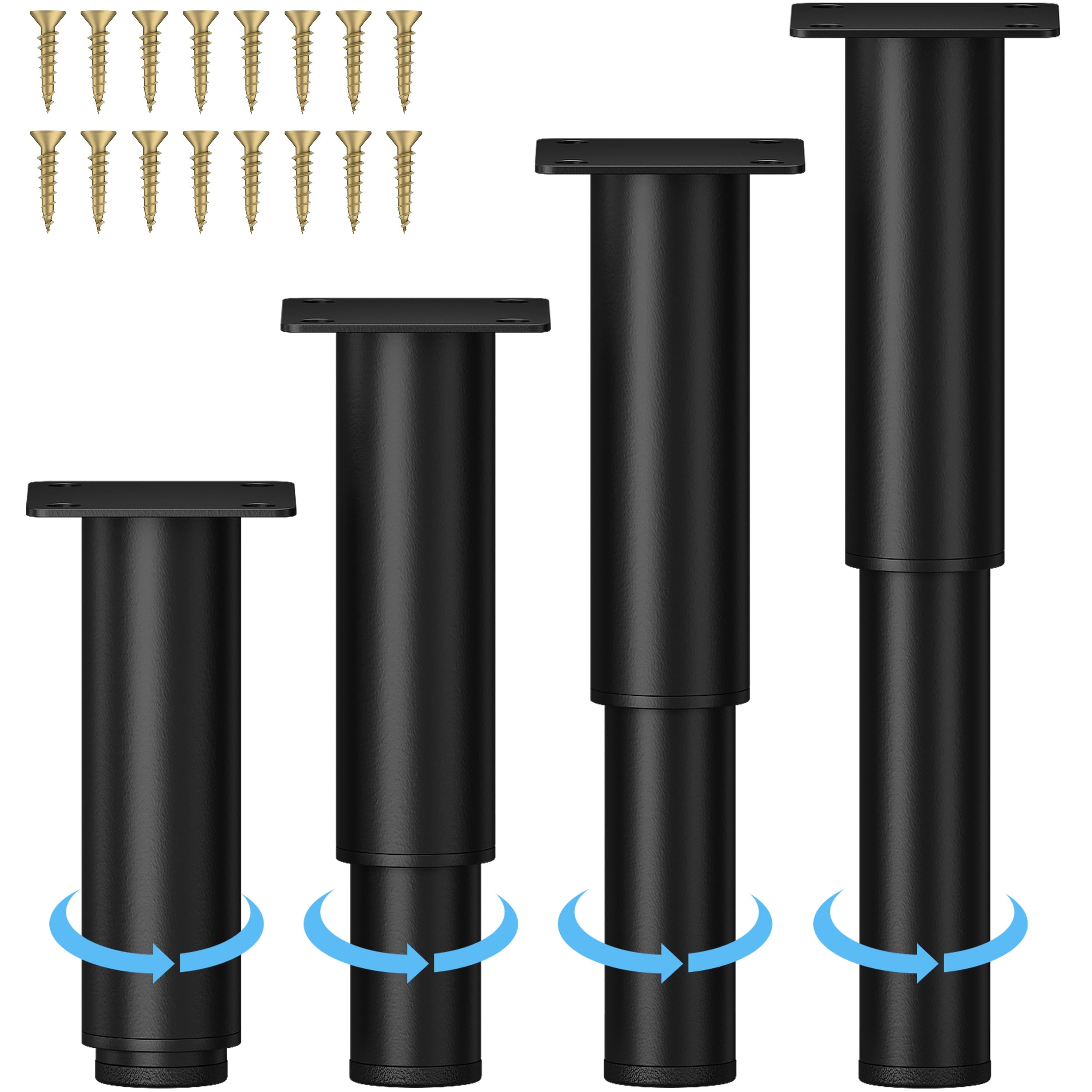Wlrrcwdttc adjustable legs demonstrate 5.12–9.45 inch height range for versatile furniture height
