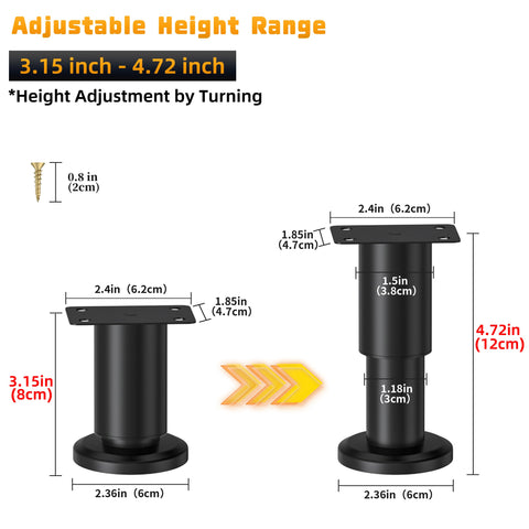 Wlrrcwdttc metal furniture legs with durable baking varnish finish for long-lasting support
