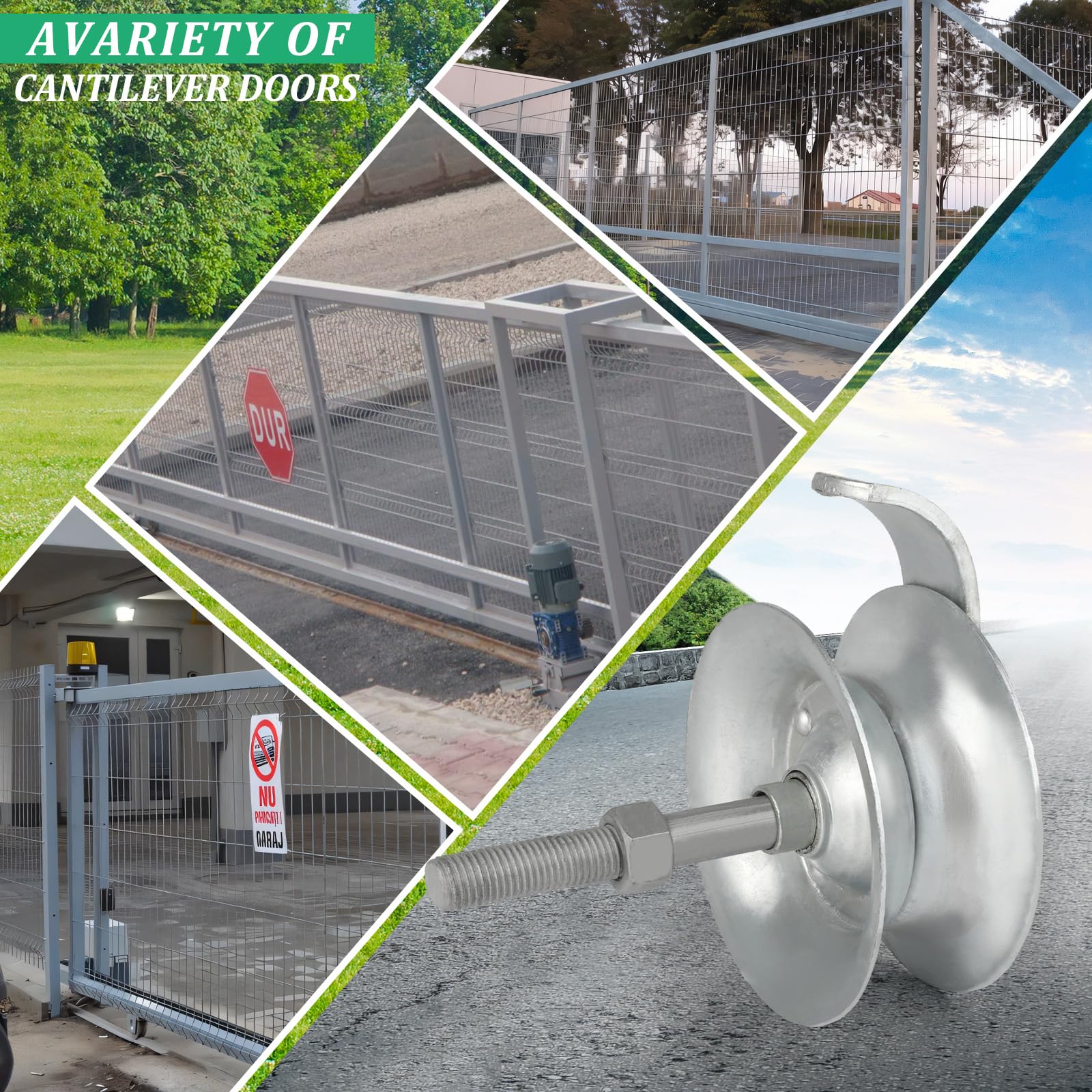 Wmebee installation-ready rollers come in a durable galvanized finish