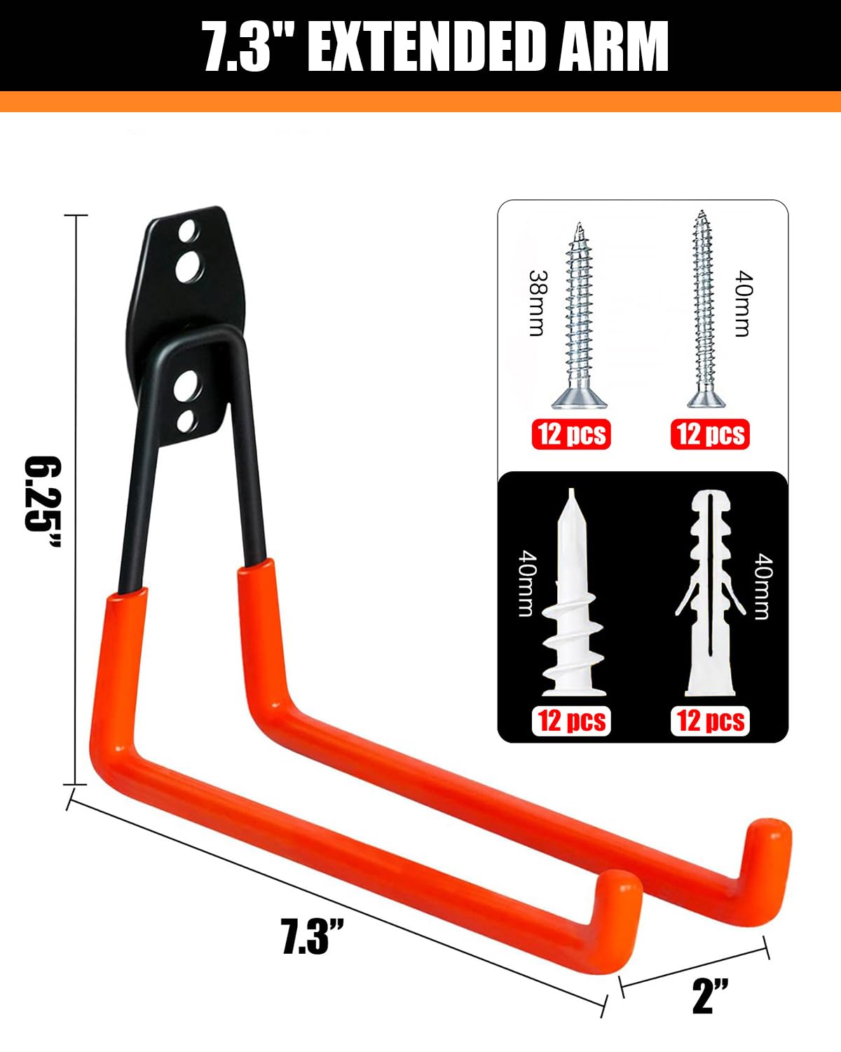 WMK six-pack garage hooks for organized tool storage