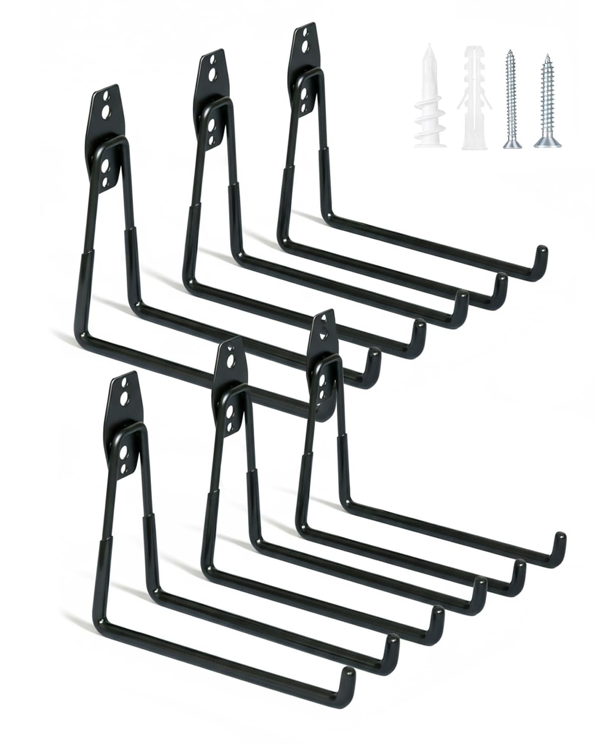 WMK 7.3-inch heavy-duty garage hook mounted on wall for organized storage.