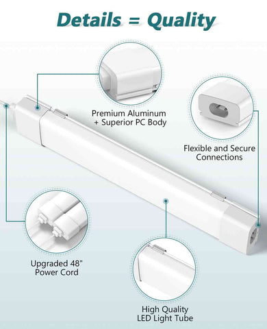 WNSNOU 1.4ft fixture delivers 1800LM for bright workspace.