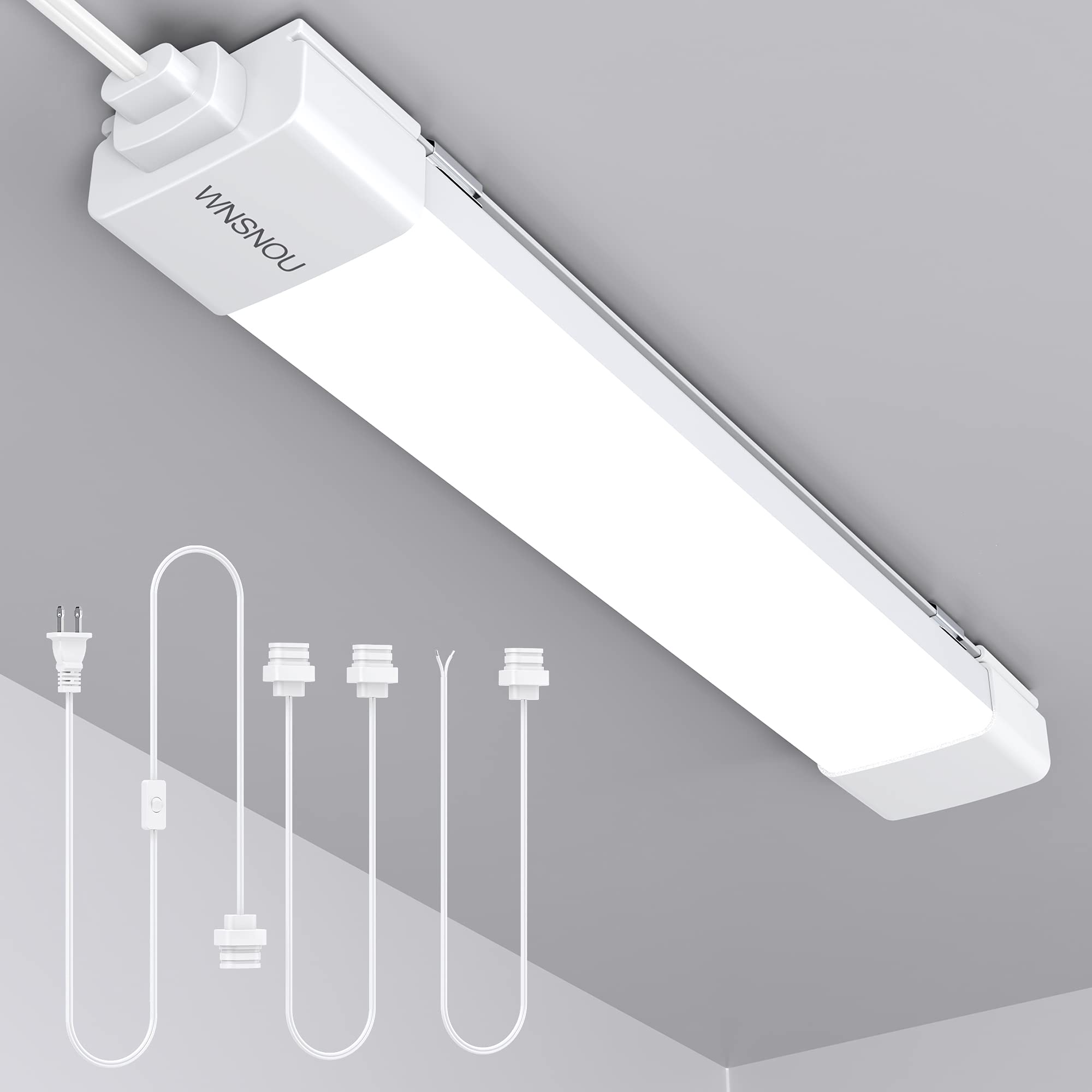 WNSNOU LED tube light with plug-in install for quick ceiling illumination.