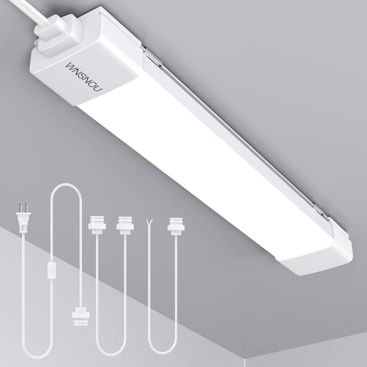 WNSNOU LED tube light with plug-in install for quick ceiling illumination.