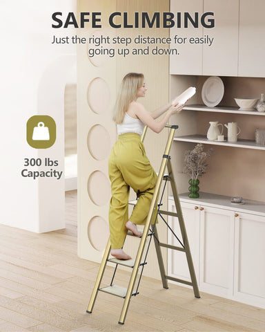 WOA WOA 5-Step Ladder folded design for easy storage and space saving