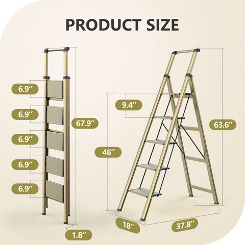 WOA WOA 5-Step Ladder versatile use as shelf or display stand
