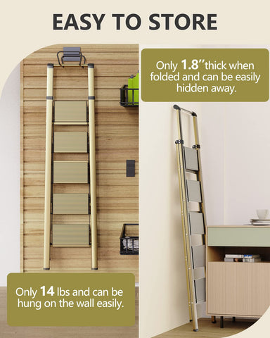 WOA WOA 5-Step Ladder one-hand maneuver for effortless transport