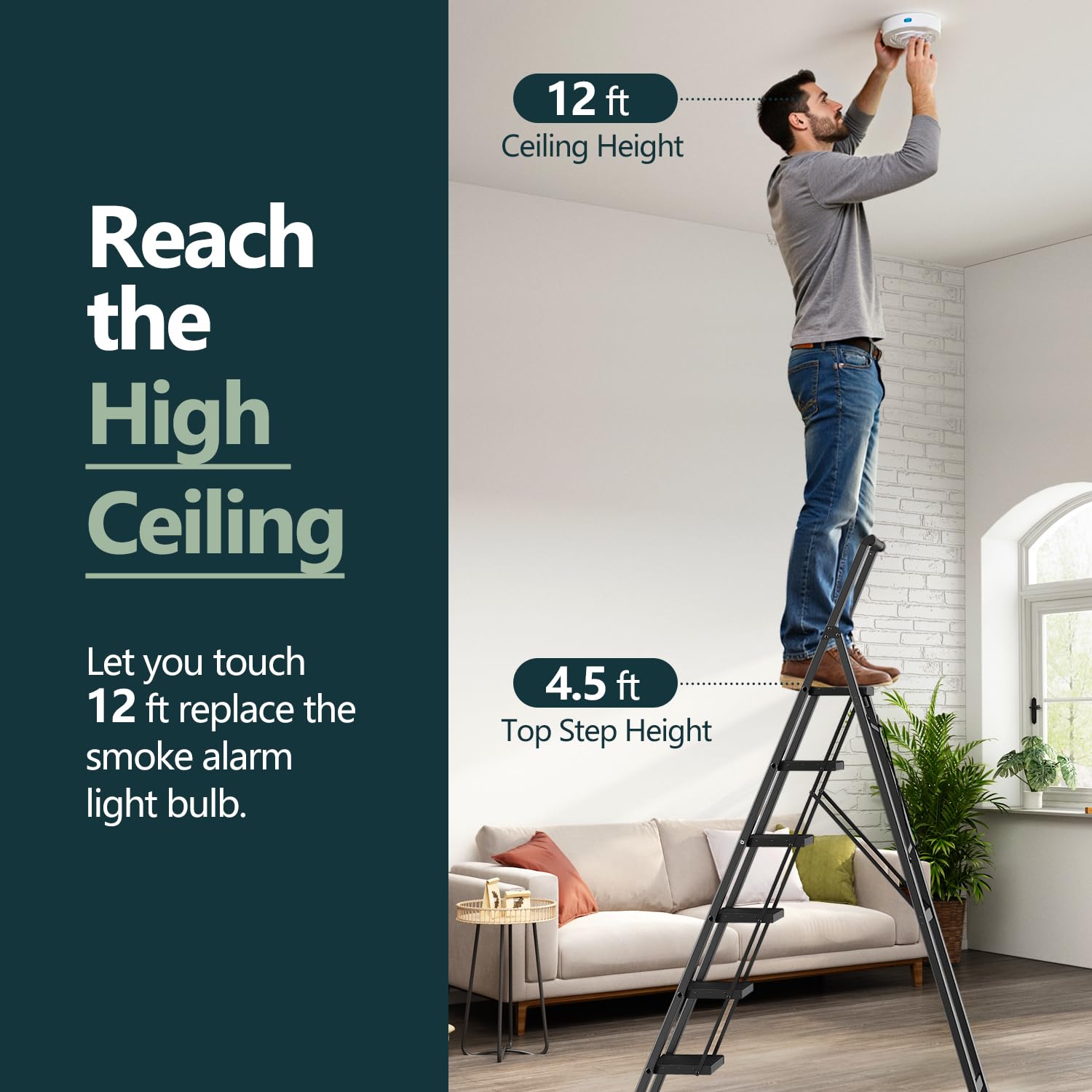 WOA WOA ladder side view highlights compact storage under a bed