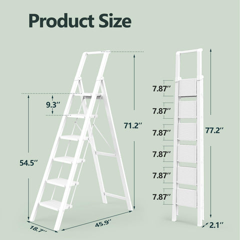 Tall open height helps reach ceilings safely with WOA WOA ladder.