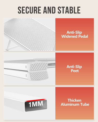 Sturdy triangular frame supports up to 300 pounds for confident reach.