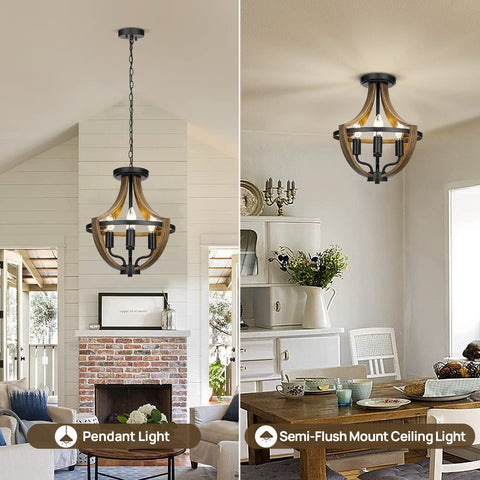WOAEKR removable chain pendant light offers flexible mounting options.