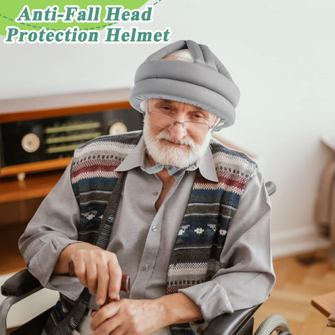 Woanger head protector supports seniors with mobility needs and fall safety.