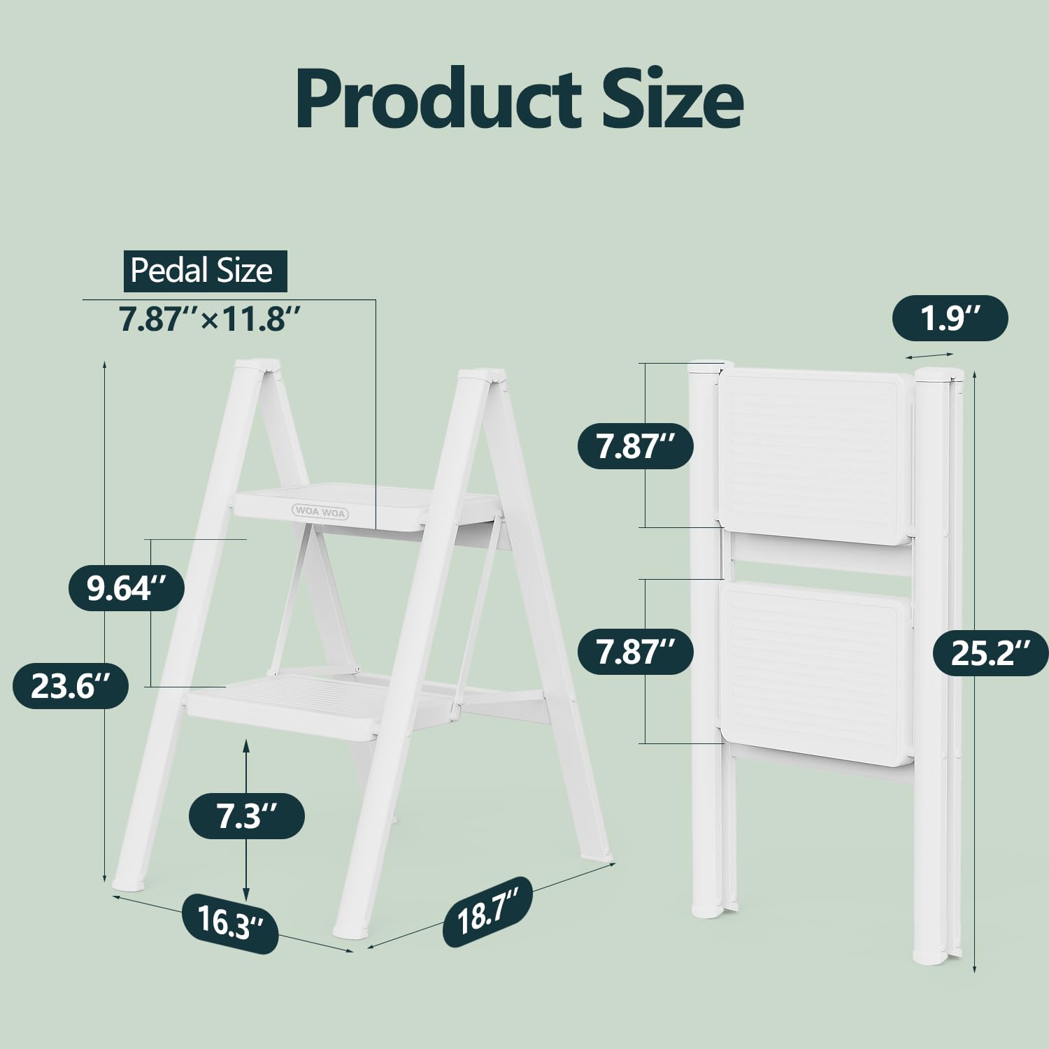 WOA WOA white ladder design with broad steps for comfort