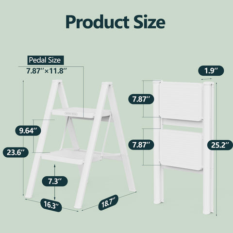 WOA WOA white ladder design with broad steps for comfort