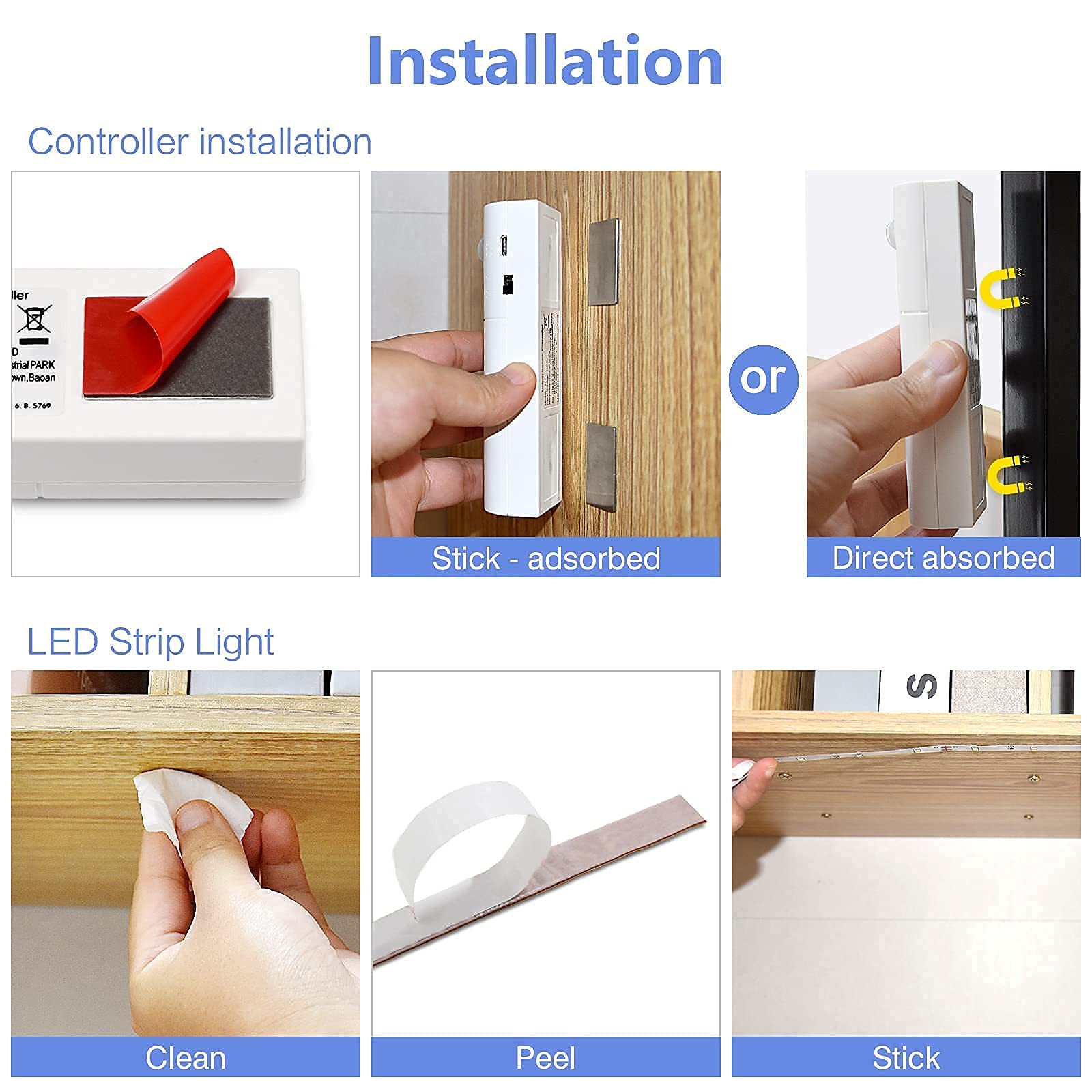 WOBANE ideal for stairs, shelves, and closets for quick, ambient lighting.