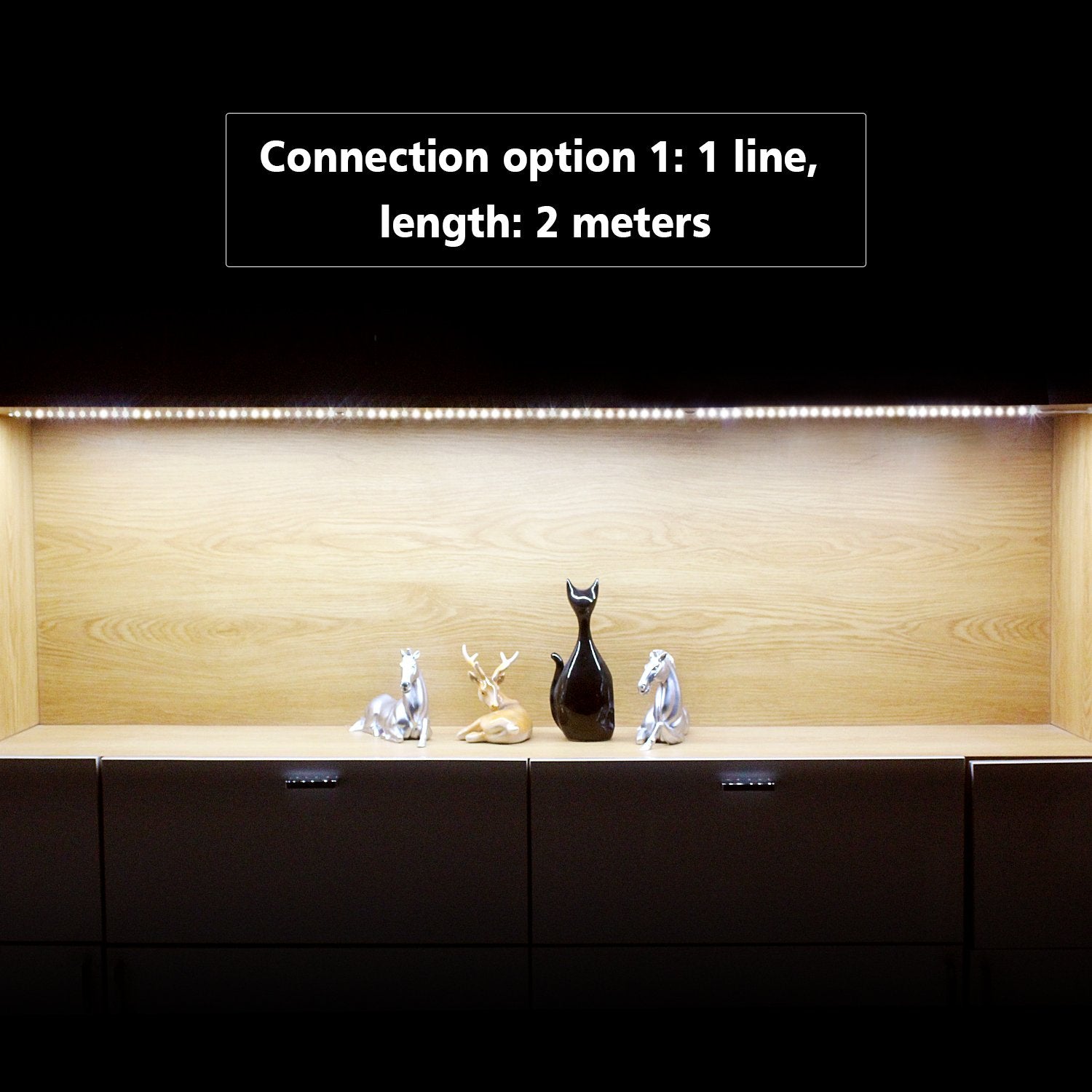 WOBANE LED rope light 6.6 ft adds flexible cabinet glow.