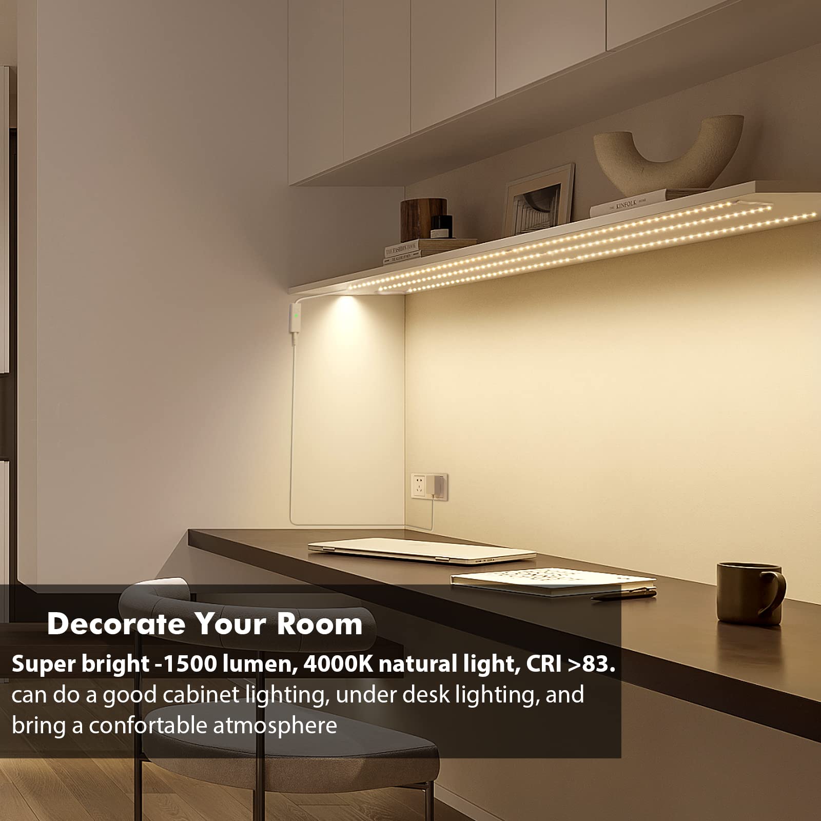 WOBANE LED strip bar closeup showing daylight brightness and color fidelity