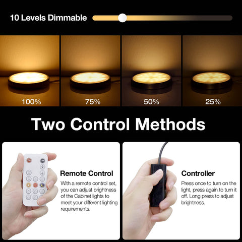 WOBANE dimmable under-cabinet lights offer adjustable brightness for tasks