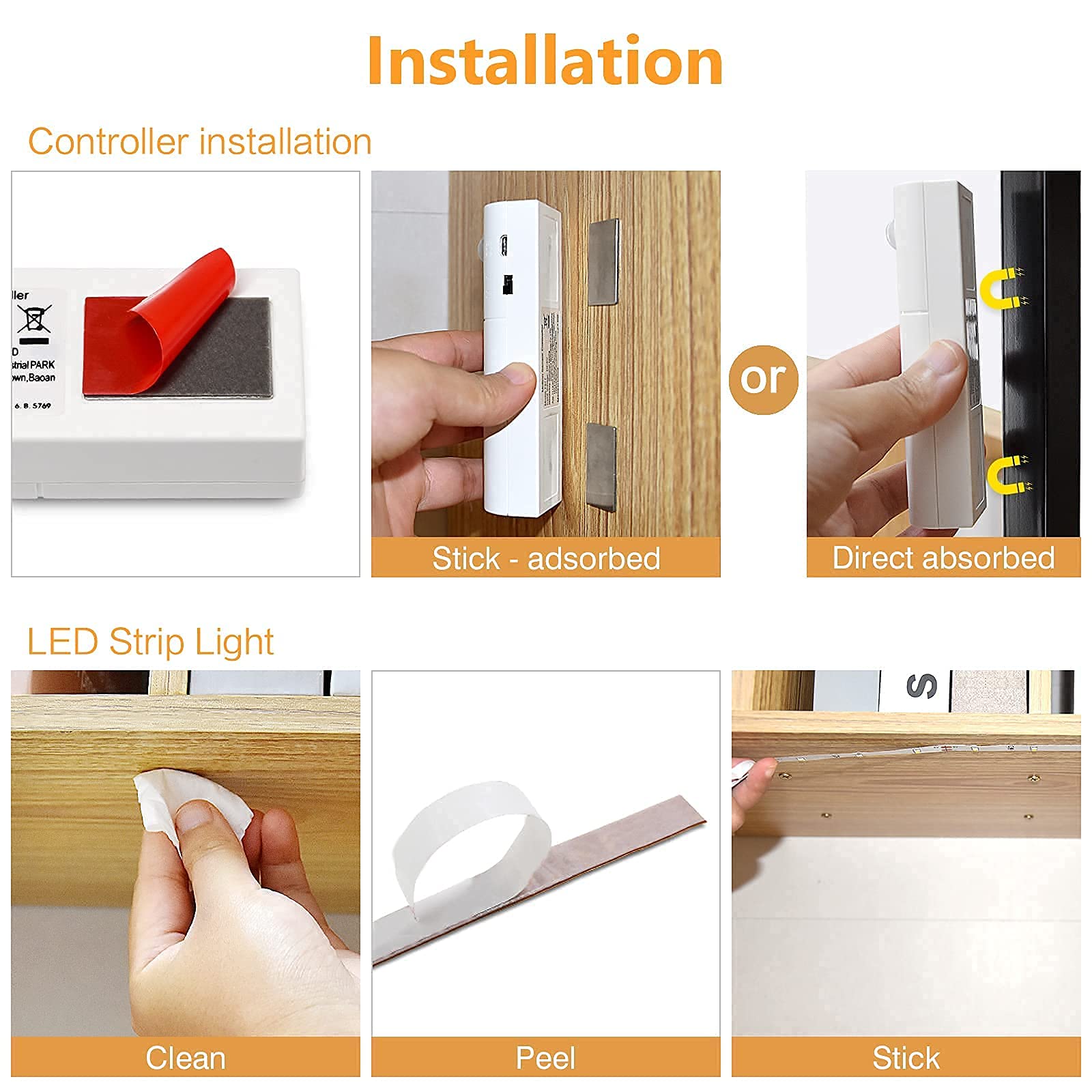 WOBANE pantry and refrigerator light brightens shelves for easier access.