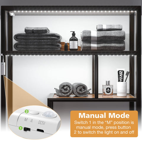 WOBANE rechargeable LED strip provides 60 LEDs for bright, clear visibility.