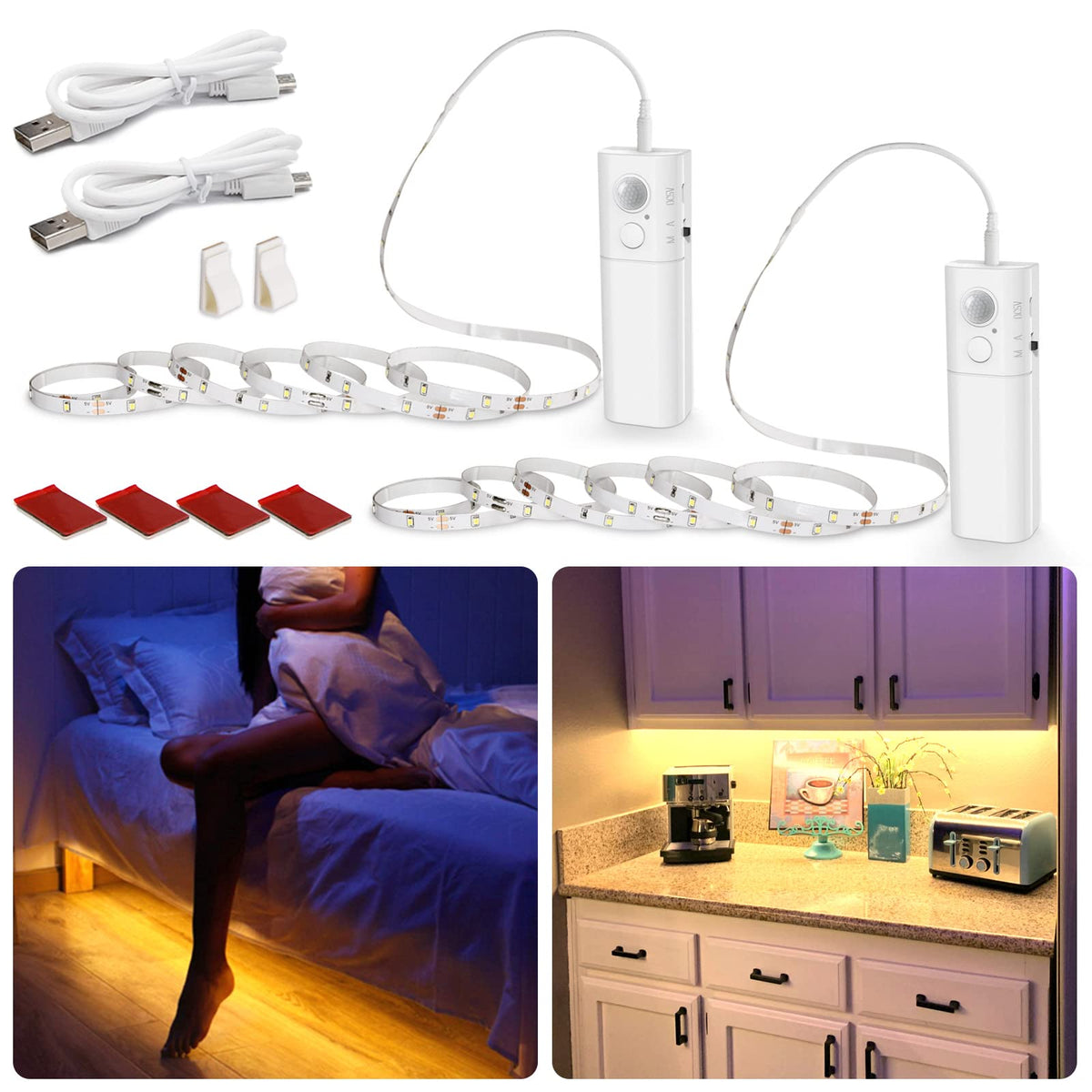 WOBANE closet lighting with motion sensor provides hands-free illumination when entering.