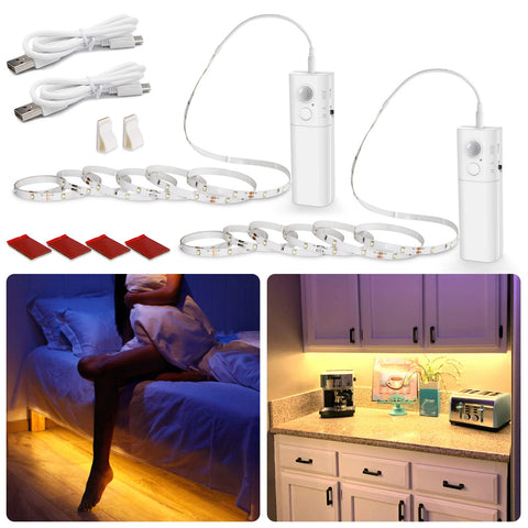 WOBANE closet lighting with motion sensor provides hands-free illumination when entering.