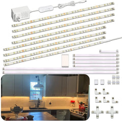 WOBANE under-cabinet lighting bars provide warm task lighting for kitchens
