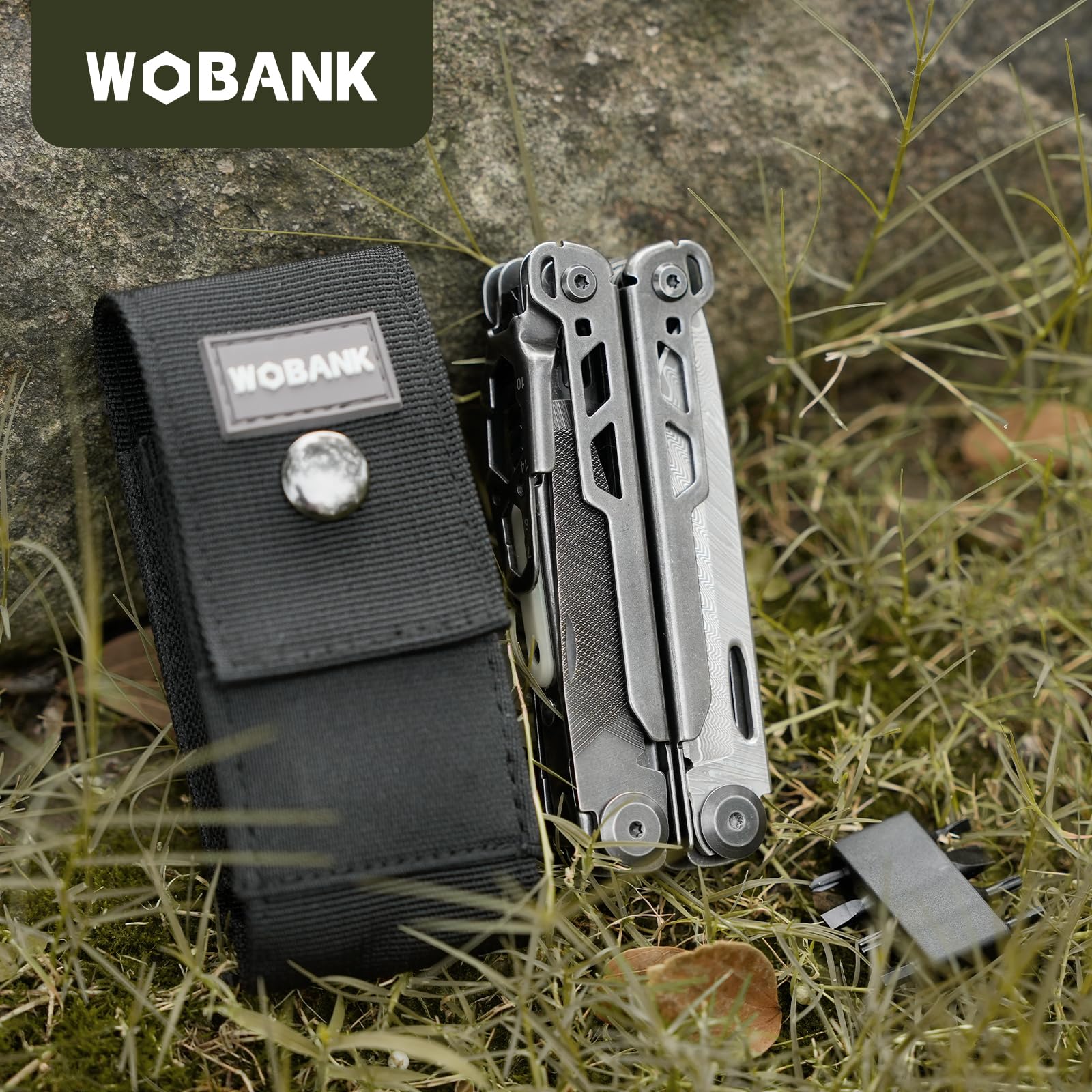 WOBANK pocket clip keeping the multitool within reach during activities