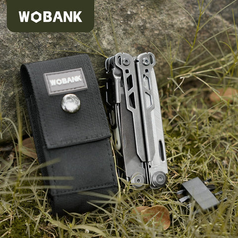 WOBANK pocket clip keeping the multitool within reach during activities