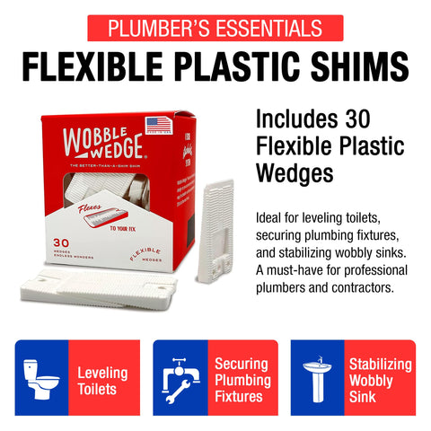 Wobble Wedges furniture-leveler kit for tables, shelves, and fixtures.