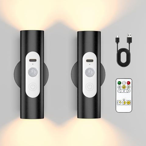 WOBSION motion sensor wall light front view, hands-free hallway navigation