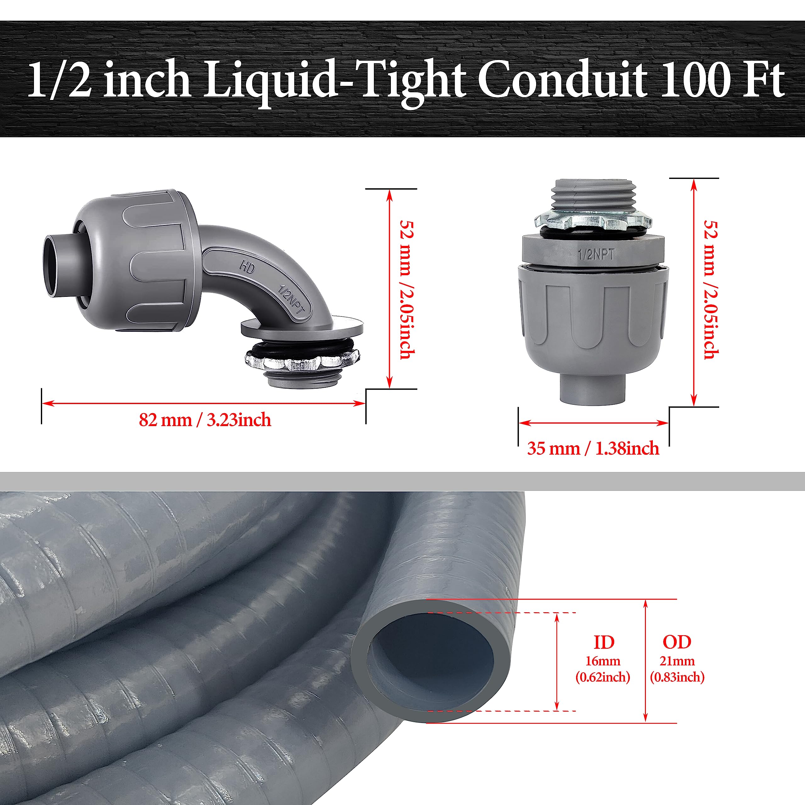Wocloer conduit interior is smooth for easy wire pulling.