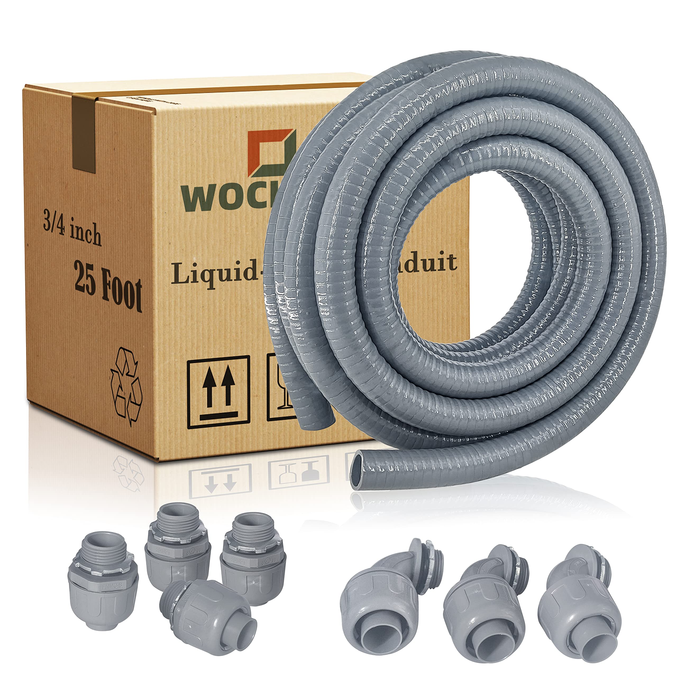 Wocloer liquid-tight conduit 25ft kit for protected, easy wire runs.