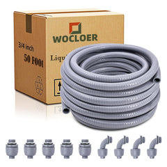 Wocloer liquid-tight conduit kit 50ft ready for durable outdoor wiring.